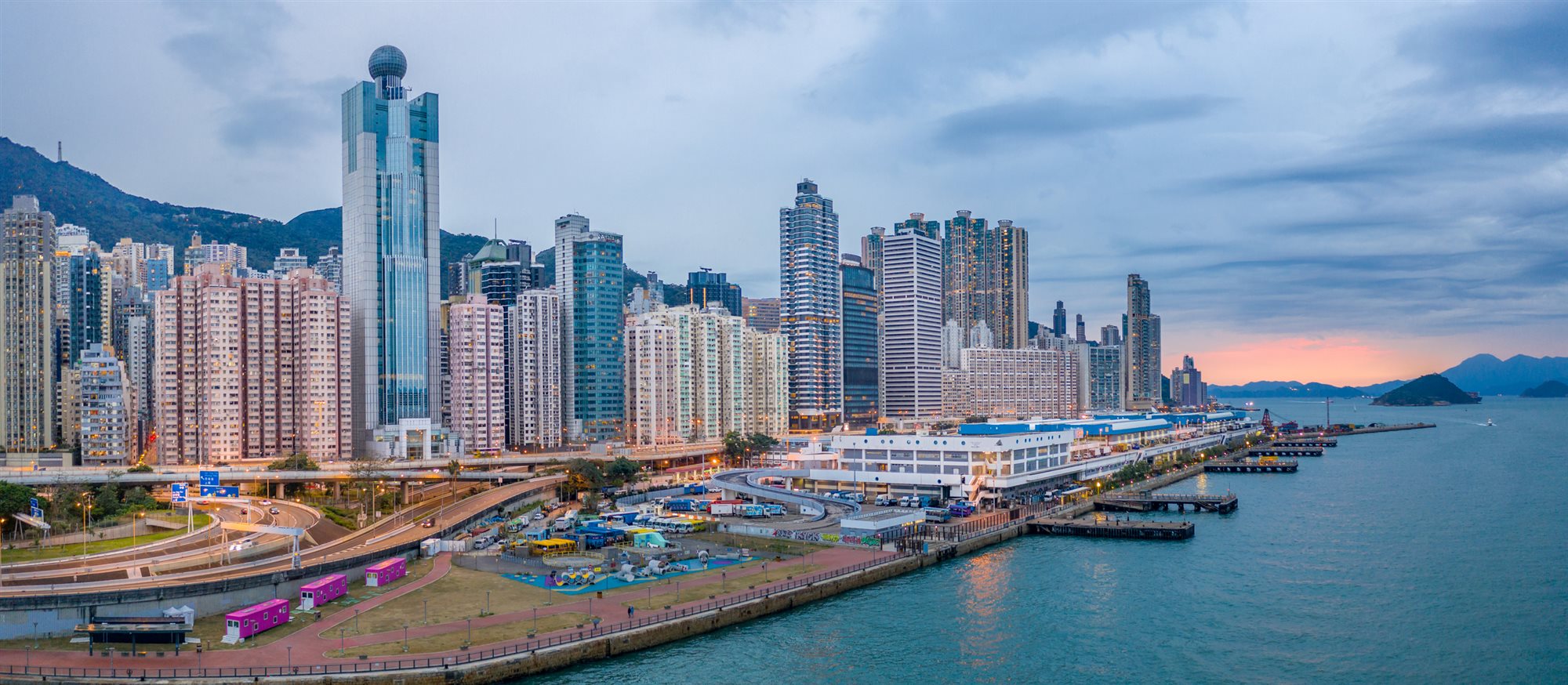 Hong Kong harbor and skyline